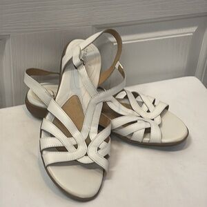 Naturalizer Cassie Leather Women's White Sandals 9M